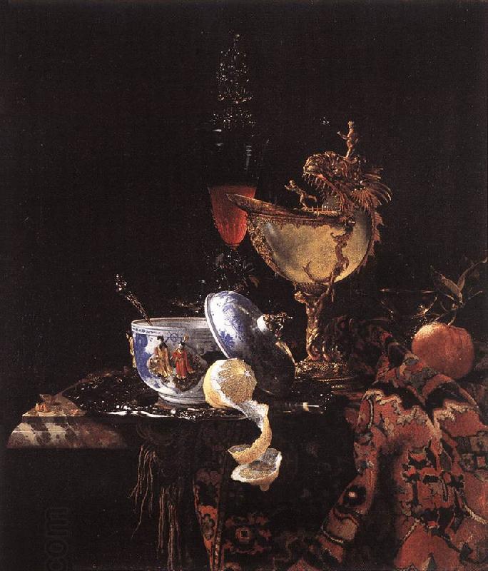 KALF, Willem Still-Life with Silver Bowl, Glasses, and Fruit sgy